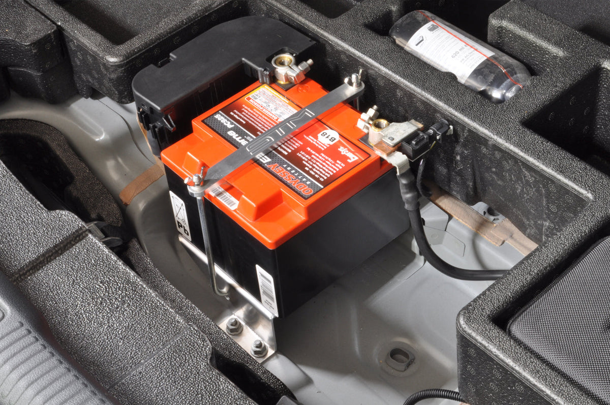 Audi RS3 STM Battery Kit Installed in Trunk
