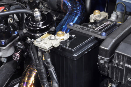 Small Battery Tie Down Installed Evo 8