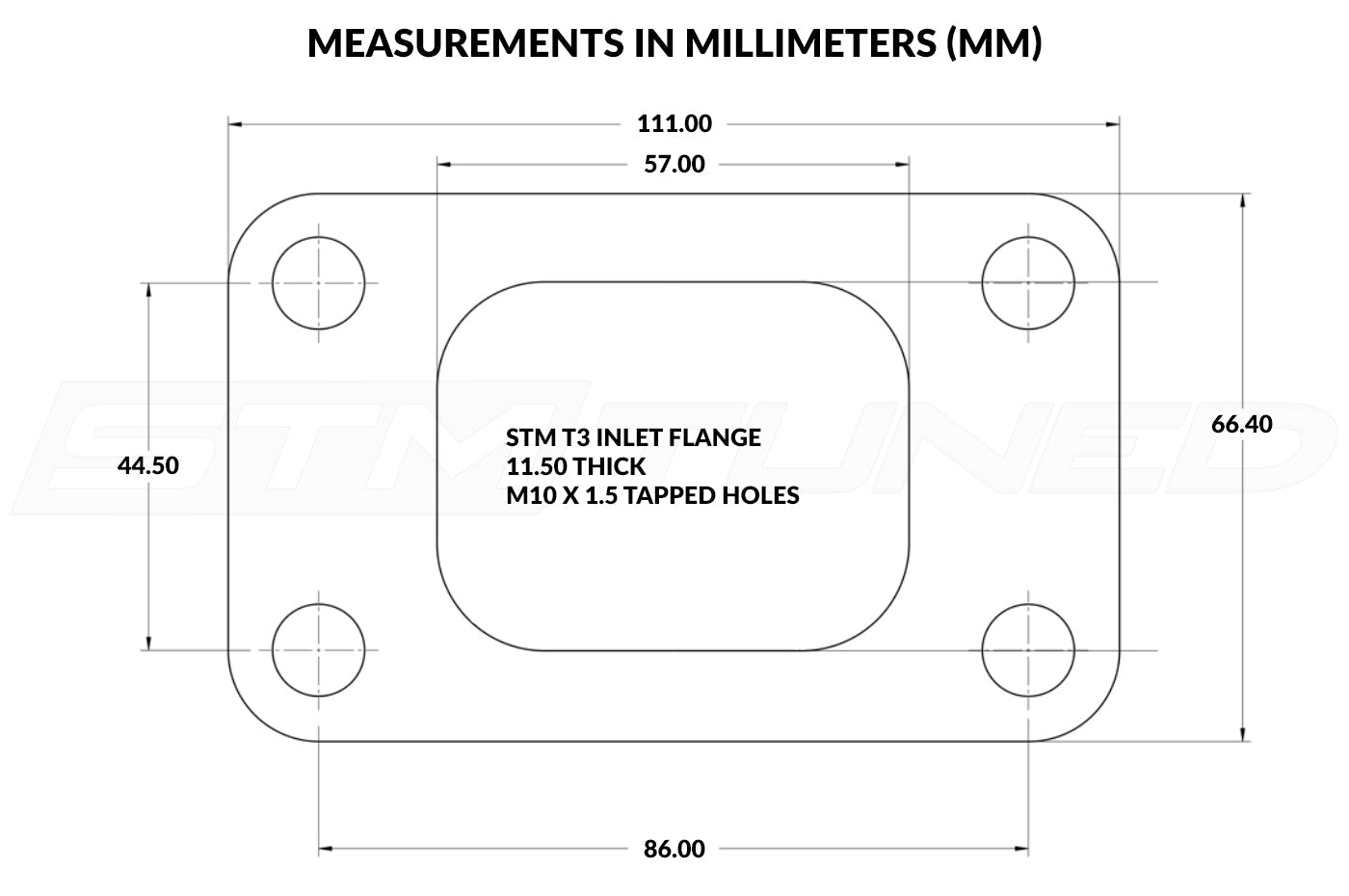 STM T3 Turbo Inlet Flange Dimensions