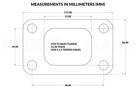 STM T3 Turbo Inlet Flange Dimensions