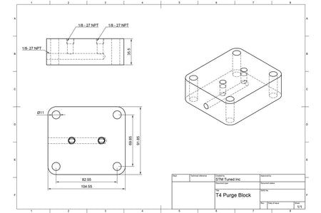STM T4 Billet Welding Purge Block