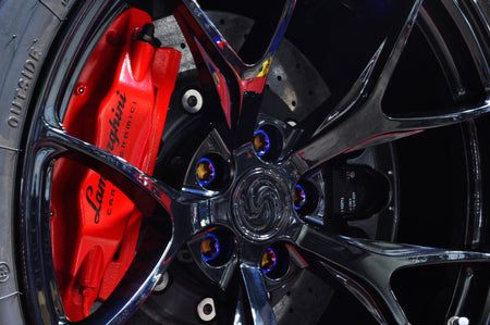 STM Titanium Lug Bolts for Lamborghini Huracan Installed