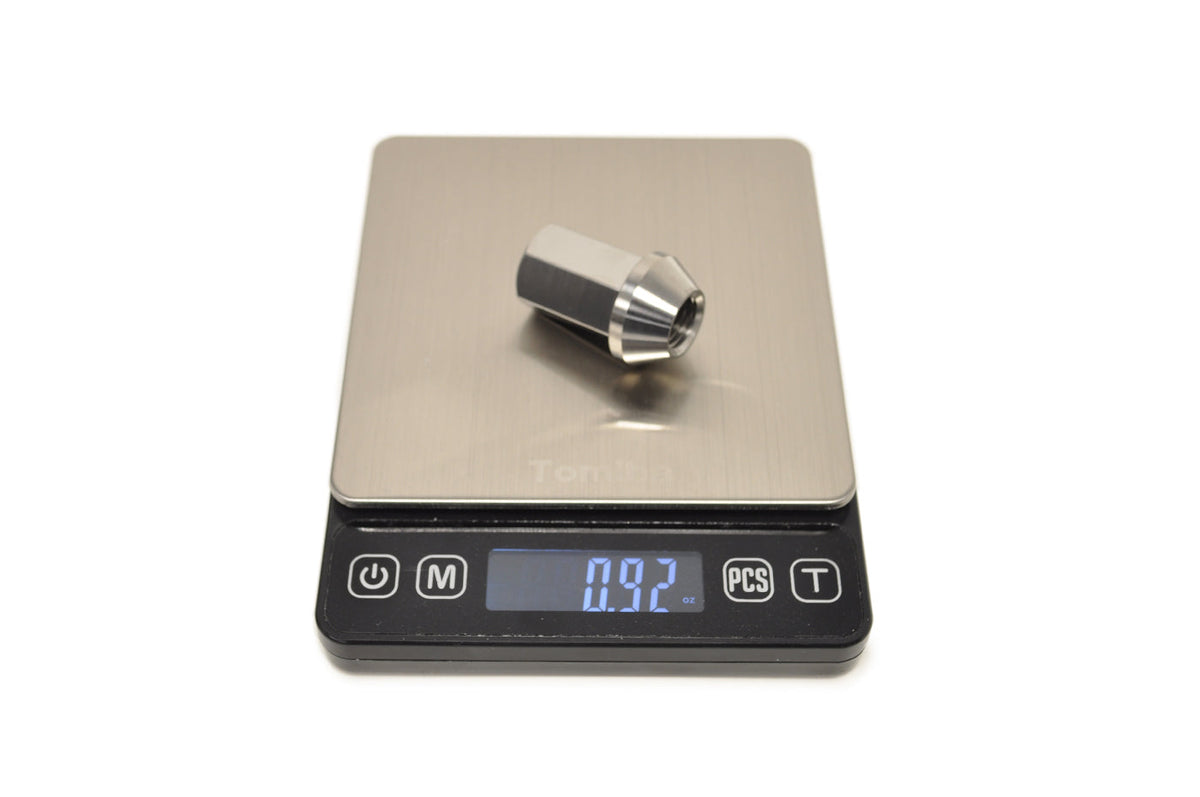 Titanium Lug Nut on a scale
