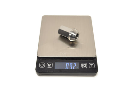 Titanium Lug Nut on a scale