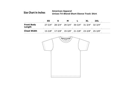 American Apparel TR401W Shirt Sizing Chart