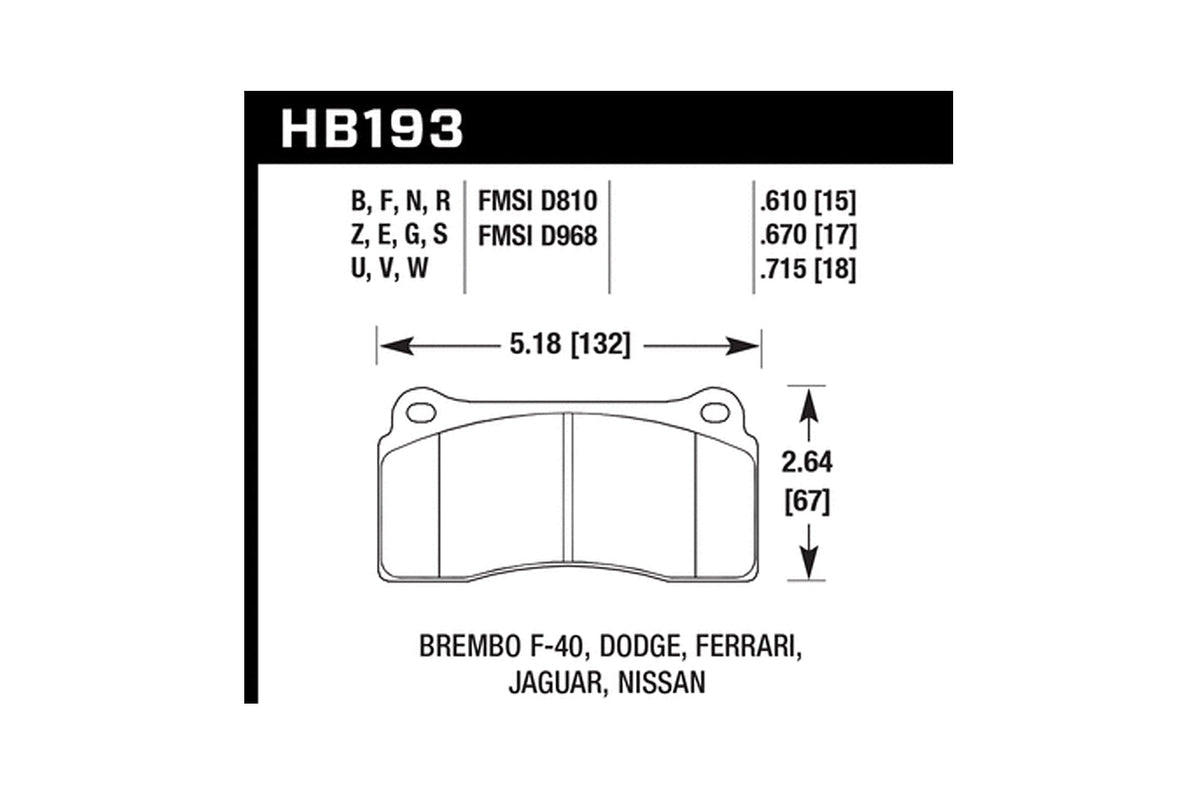 Hawk 5.0 High Performance Brake Pads (Rear) - Nissan R35 GTR