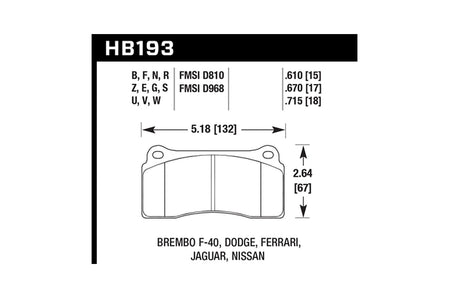 Hawk 5.0 High Performance Brake Pads (Rear) - Nissan R35 GTR