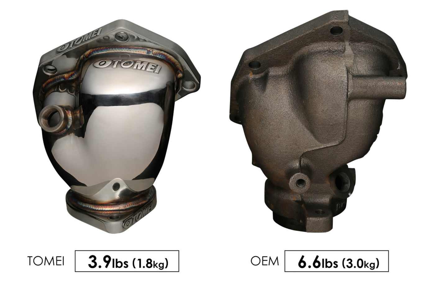 Tomei Expreme Evo X Wide Mouth Downpipe (TB6060-MT02A) vs oem stock weights