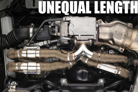 Tomei Expreme Unequal Length Exhaust Manifold for 2015-2021 WRX (TB6010-SB04A) installed with heat wrap