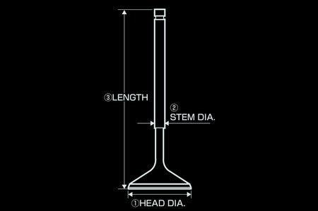 Tomei Racing Valves for R35 Nissan GTR (TA303A-NS01A) diameter measurements