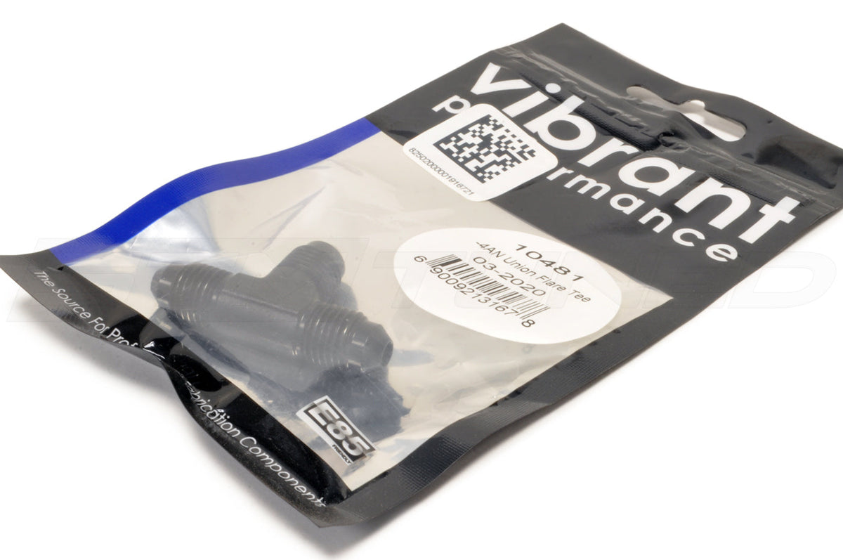 Vibrant AN Flare Tee Adapter Fitting (10481 -4AN is Pictured)