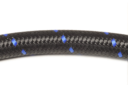 Vibrant Black/Blue Nylon Braided Flex Hose