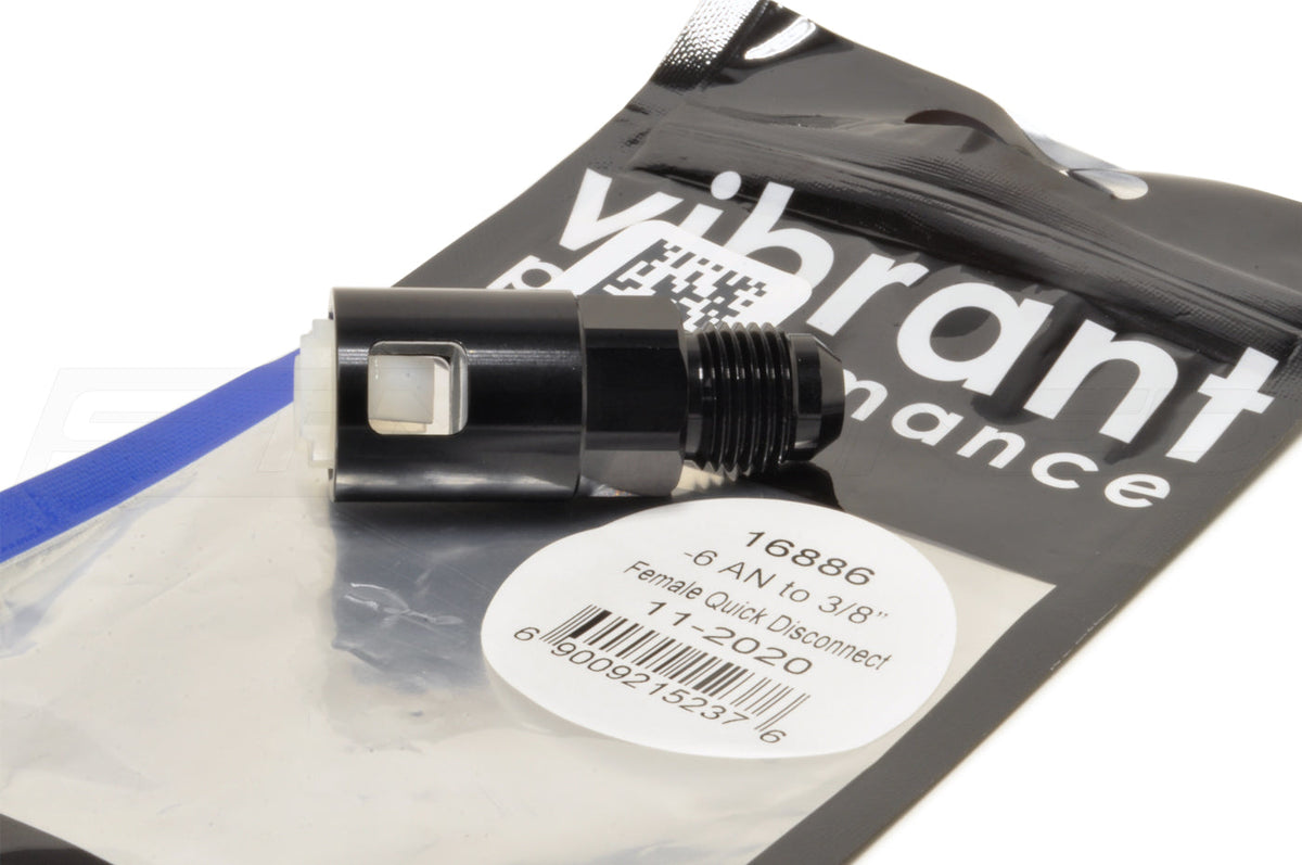 Vibrant Quick Disconnect EFI Adapter Fitting (16886 -6AN to 3/8" Hose is Pictured)