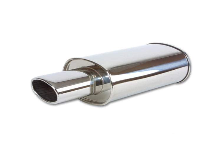 Silencieux dynamique en acier inoxydable poli avec embout ovale simple