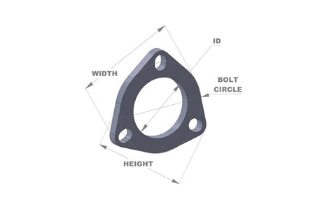 Vibrant Stainless Steel 3-Bolt Exhaust Flange