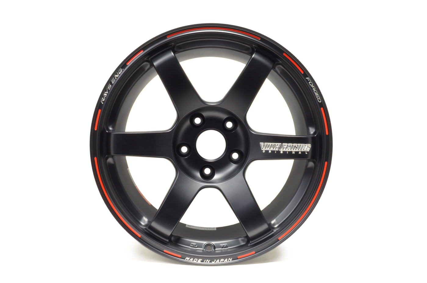 Volk TE37SB 17" Black and Red Wheels